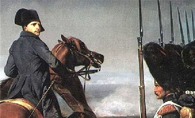 Napoléon harangue ses troupes du haut de la butte d'Iéna